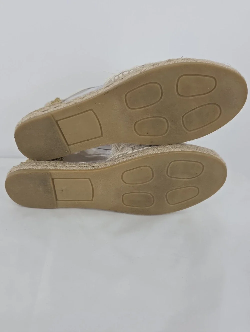Free People Vida Espadrilles Womens 8 Ivory Gold Crochet Lace Up Boho Flats